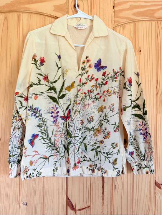 Liberty of London Tops - Vintage 60s Lady Hathaway Liberty of London 100% Wool Challis Butterfly Blouse